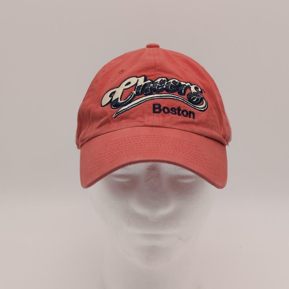 Cheers Boston Hat Mens One Size Red Cap Strap Back Embroidered Logo EST 1895